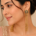 Beautiful aarika antique gold latakan drop earring