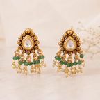 Stunning antique gold stone drop kundan earring