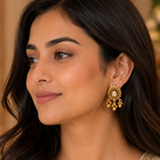 Stunning kundan antique gold cute earring
