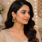 Cute antique gold plated  kundan earring