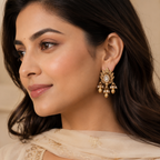 Cute stunning antique gold kundan earring for women