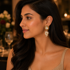 Pearl drop antique gold antique gold kundan earring