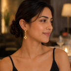 Long gold plated demi fine earring