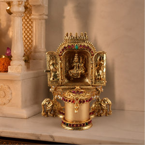 Auspicious Gold plated Shiv Parvati Sindoor Box