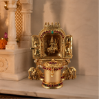 Auspicious Gold plated Shiv Parvati Sindoor Box
