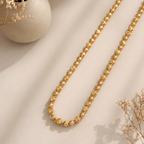 Beautiful plain gold mala necklace set
