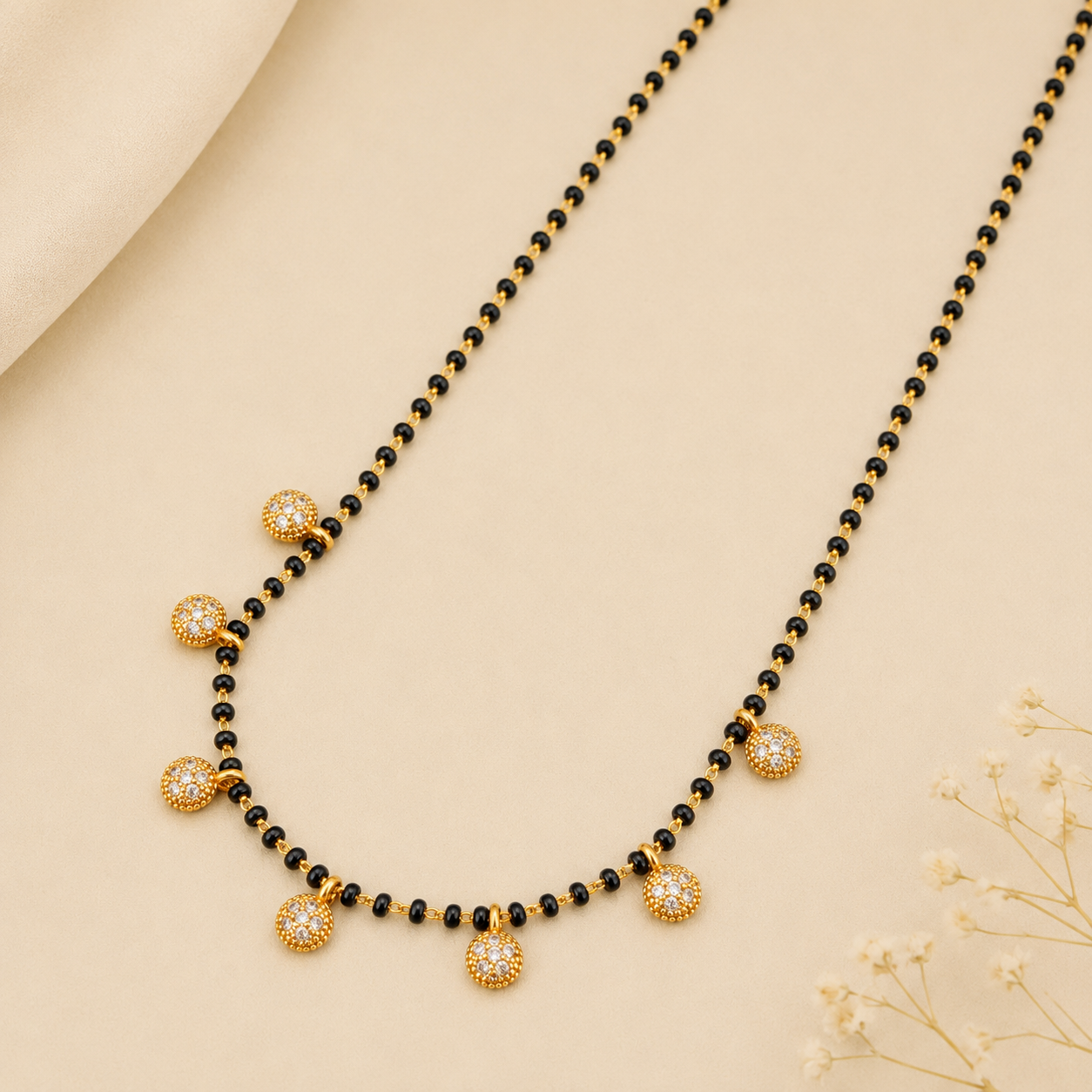 Elegant diamond ball gold plated mangalstura