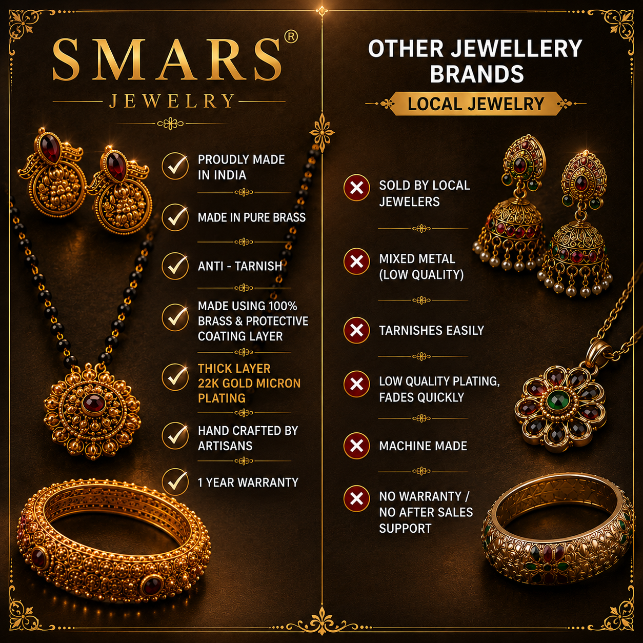 Royal gold plated stone bangle set (set of 6)