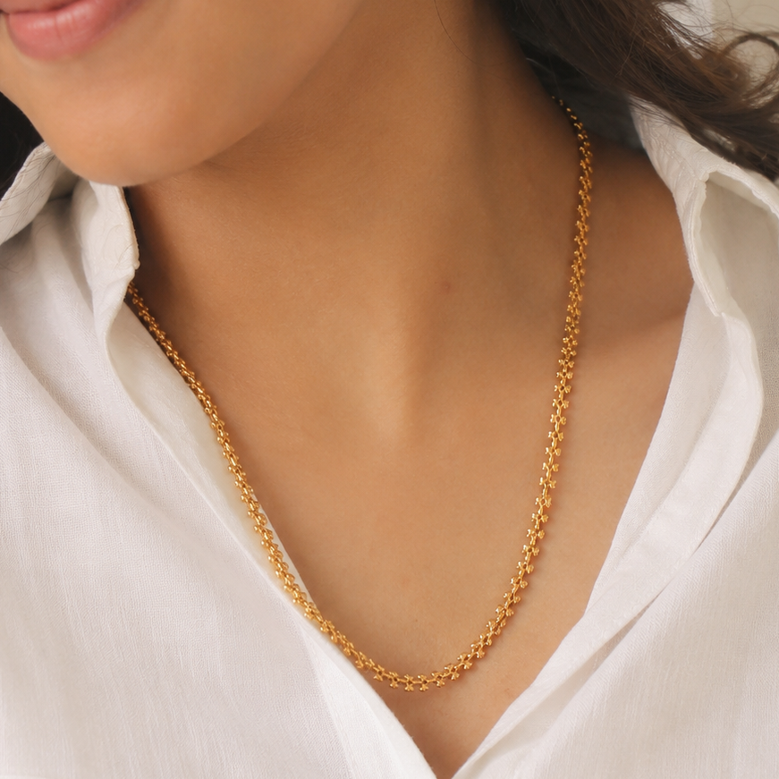 Cute antique gold delicate chain for women