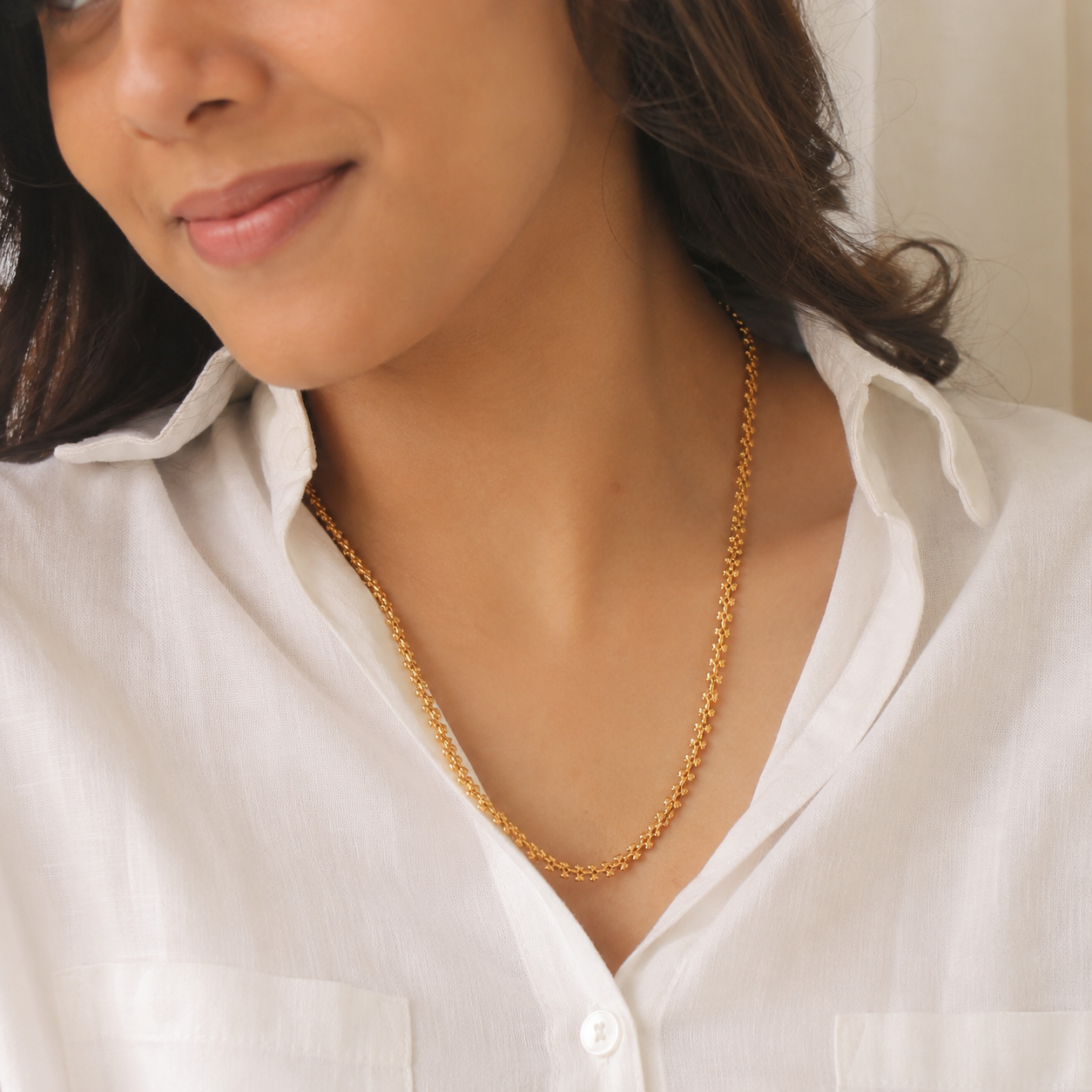 Cute antique gold delicate chain for women