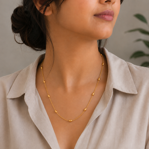 Sleek gold plated solid chain