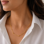 Elegant gold ball plain gold plated chain