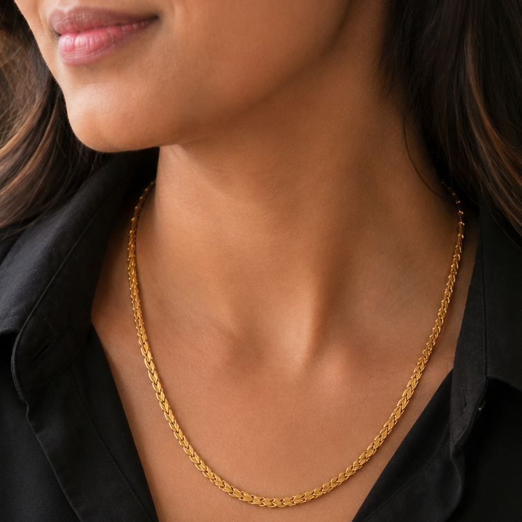 Snake layered gold plated chain
