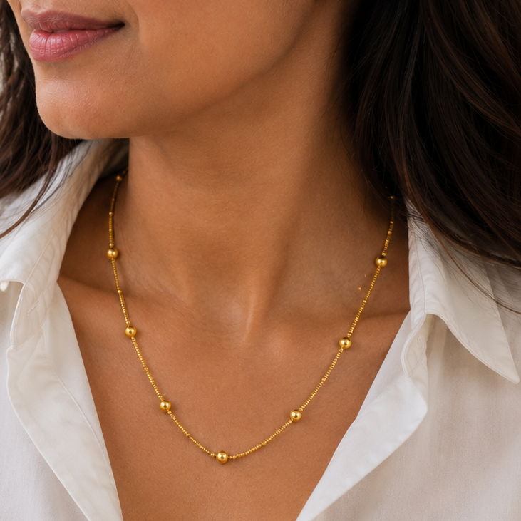 Ball gold plated chain