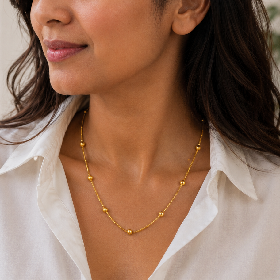 Ball gold plated chain