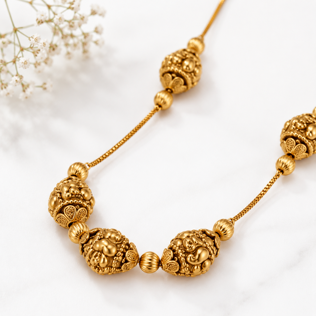 Cute delicate antique gold ball chain