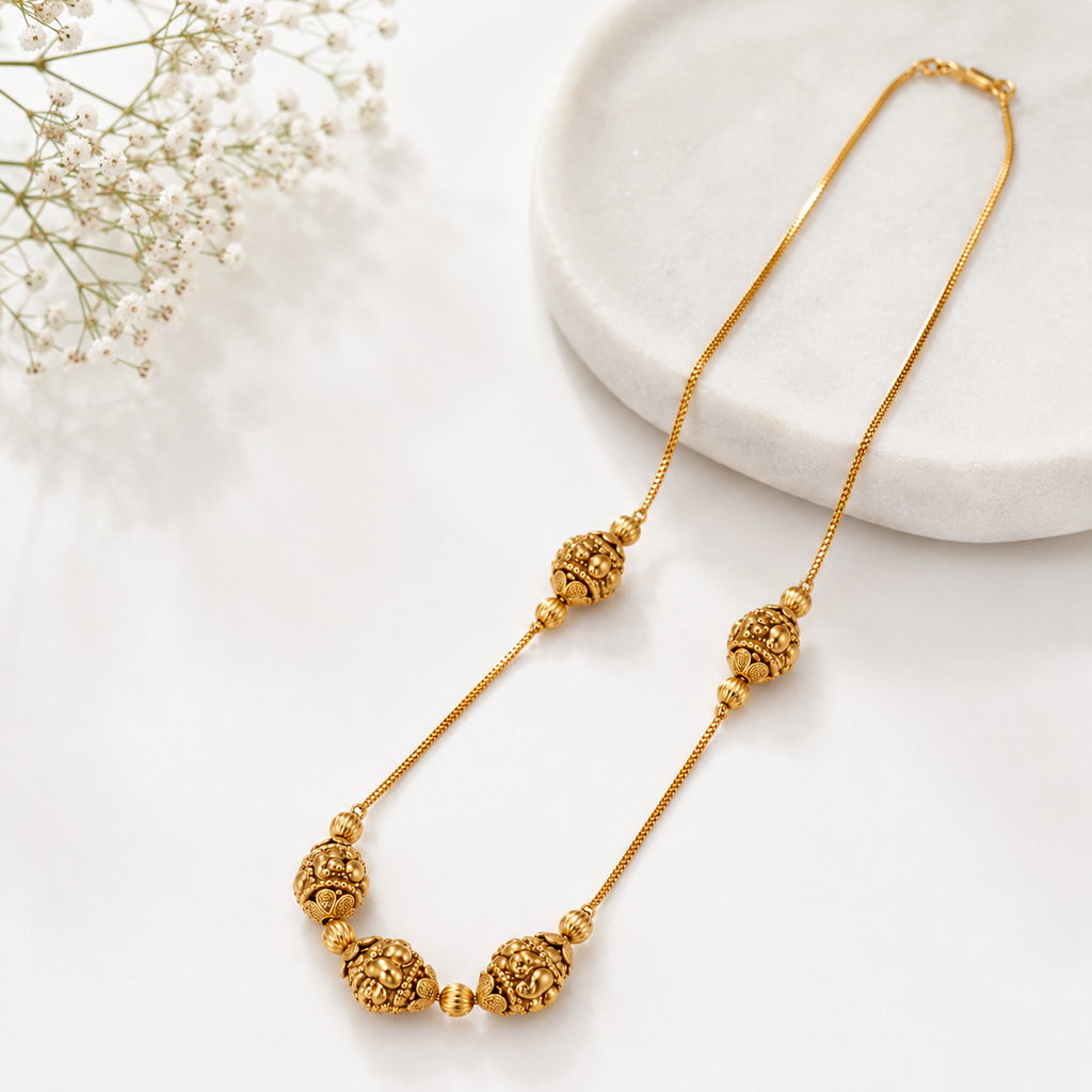 Cute delicate antique gold ball chain