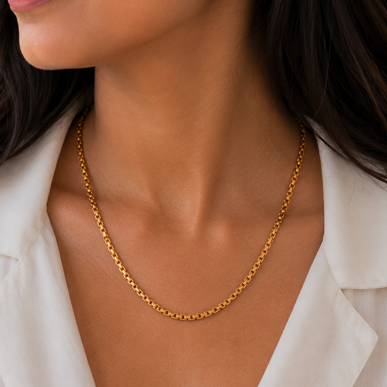Gold plated link chain