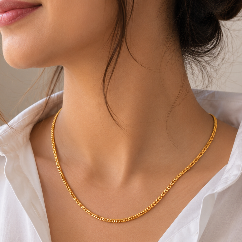 Plain gold plated solid chain