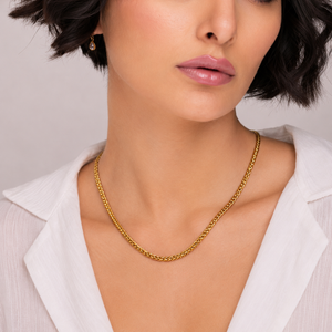 Spiral gold plated solid chain