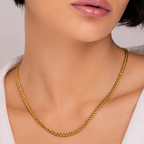 Spiral gold plated solid chain