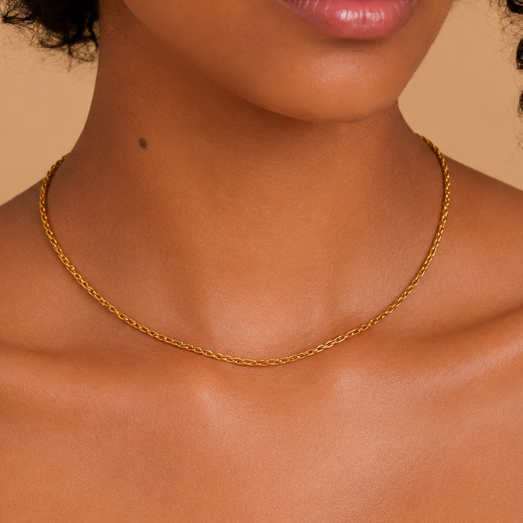 Gold spiral gold plated chain