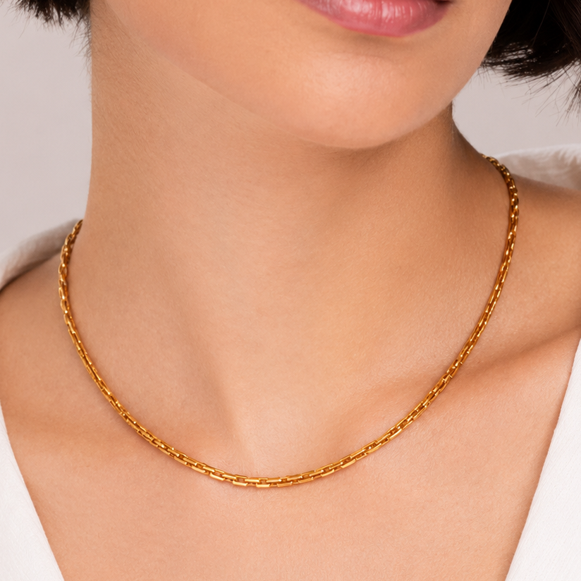 Beautiful gold plated solid chain