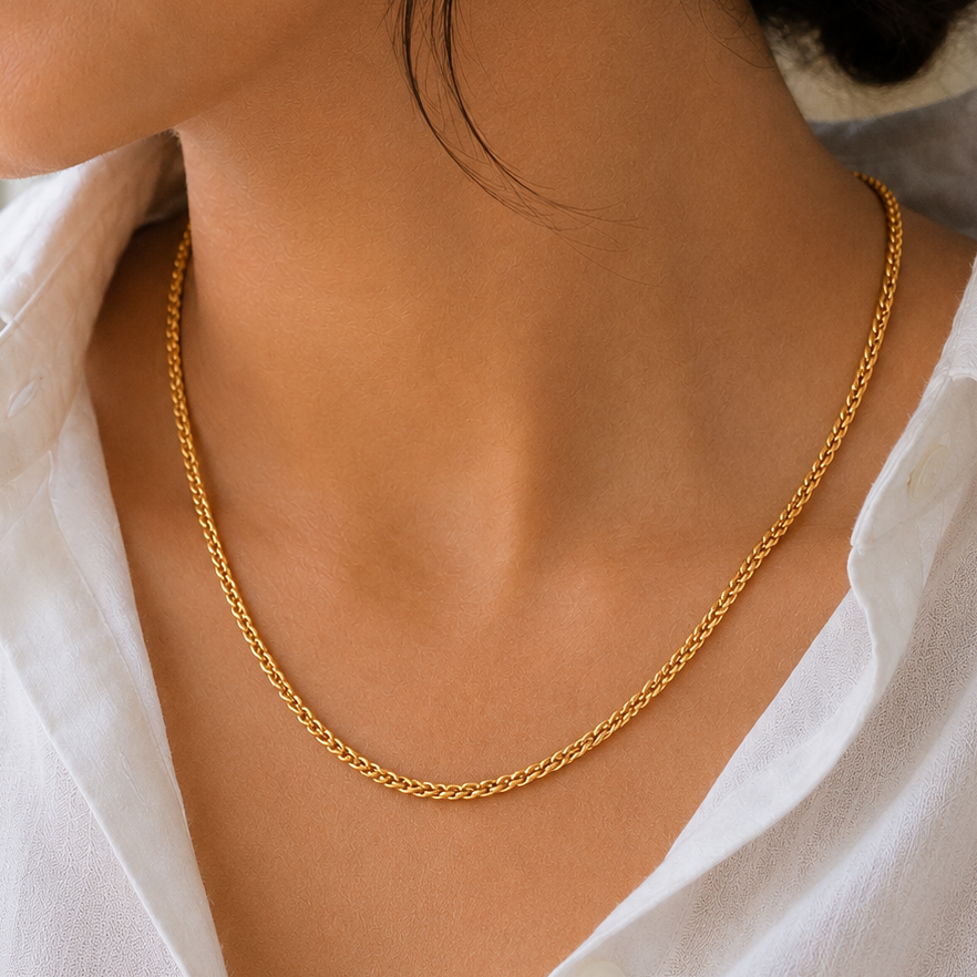 Gold plated chain for women