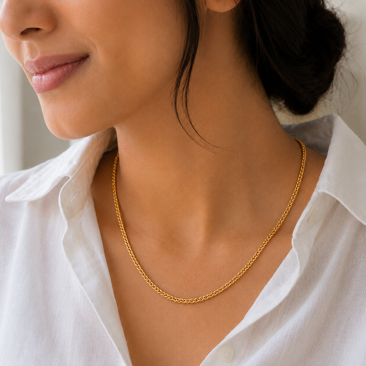 Gold plated chain for women