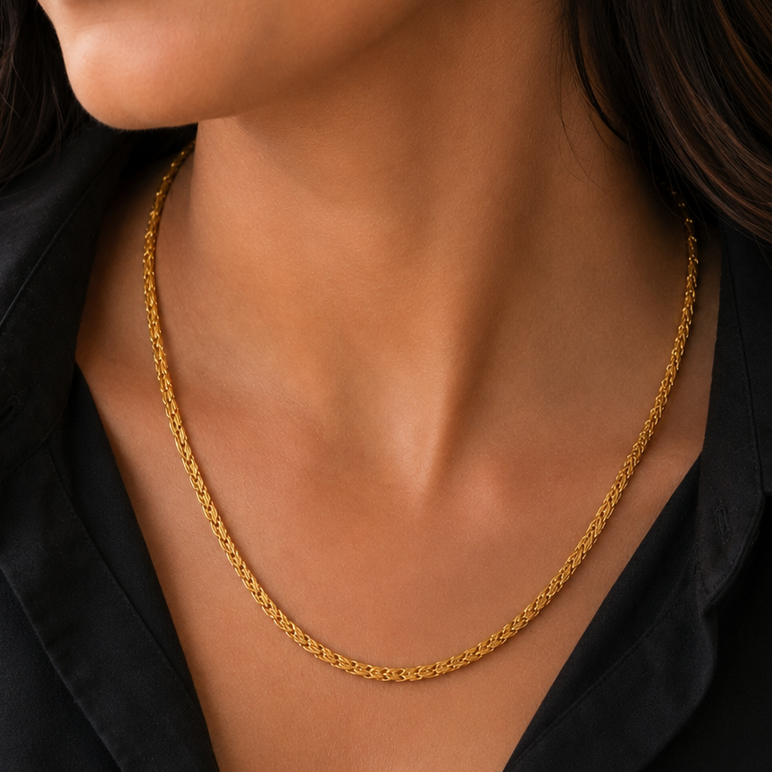 Plain gold plated chain