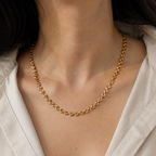 Sleek solid gold plated chain