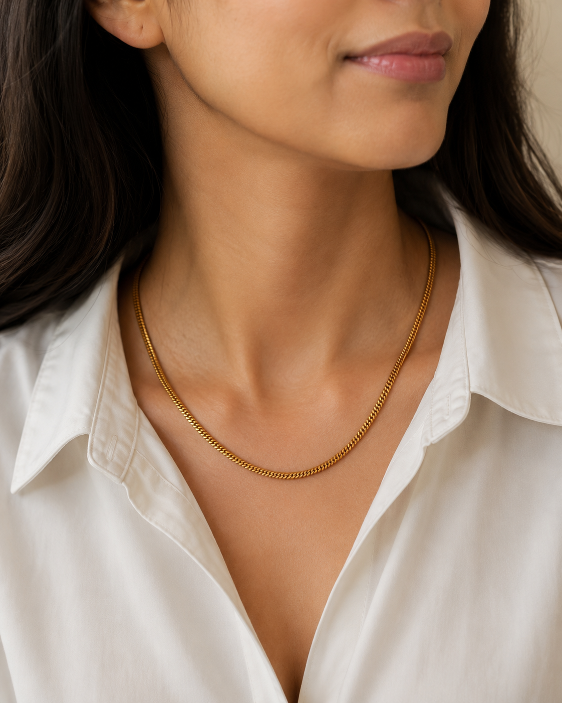 Elegant snake gold plated chain