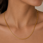 Cute antique gold plated cable chain