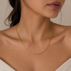 Cute antique gold plated cable chain