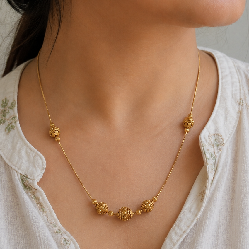 Cute delicate antique gold ball chain