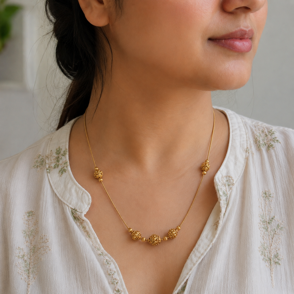 Cute delicate antique gold ball chain