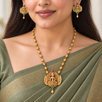 Beautiful maa lakshmi antique gold pendant set