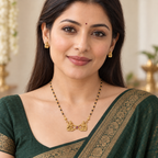 Traditional antique gold ram sita infinity mangalstura set