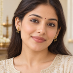 Stunning antique gold krishna stud earring