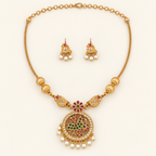Gold Plated Stone Pendant Set