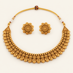 Antique Gold Plain Necklace Set