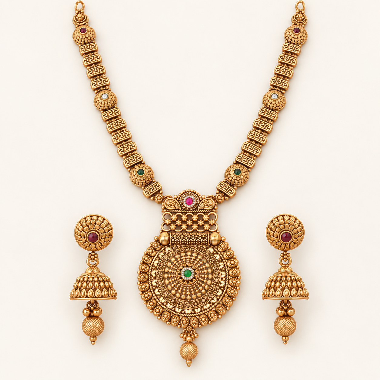 Antique Gold Heritage Necklace Set