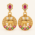 Stunning antique gold stone elephant necklace set