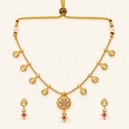 Sleek antique gold necklace set