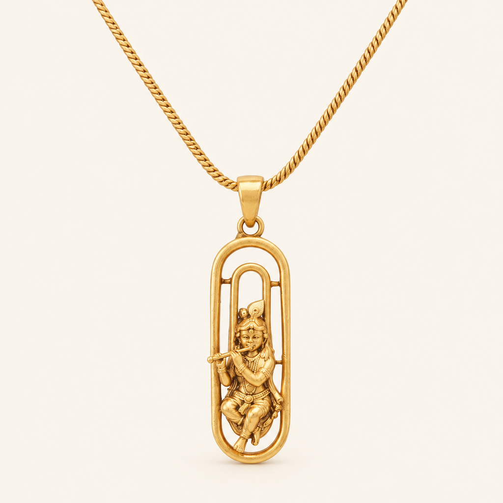 Beautiful antique gold krishna Pendant