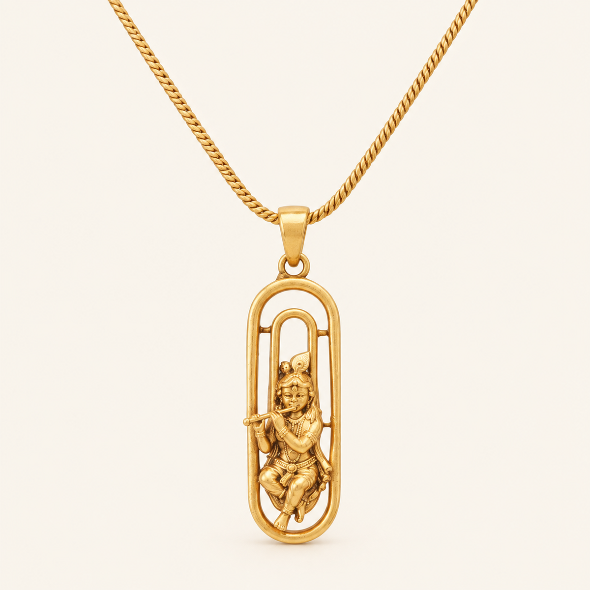 Beautiful antique gold krishna Pendant