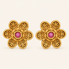 Stunning antique gold stone pendant set