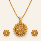 Amazing antique gold floral pendant set