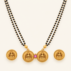 Stunning antique gold maa lakshmi mangalstura set