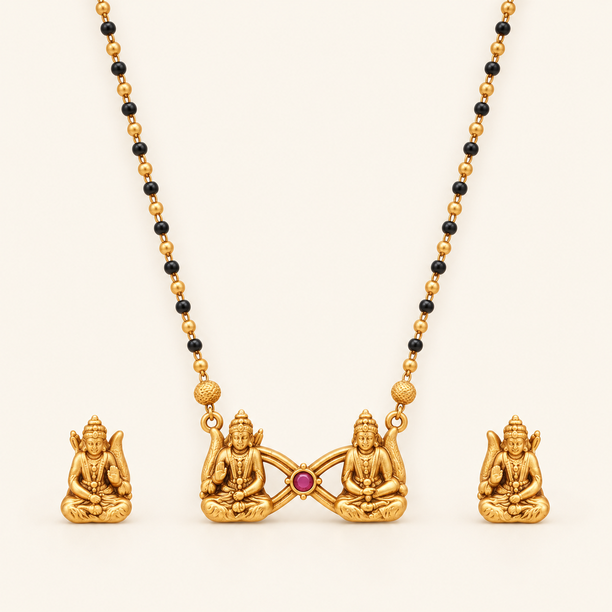 Traditional antique gold ram sita infinity mangalstura set